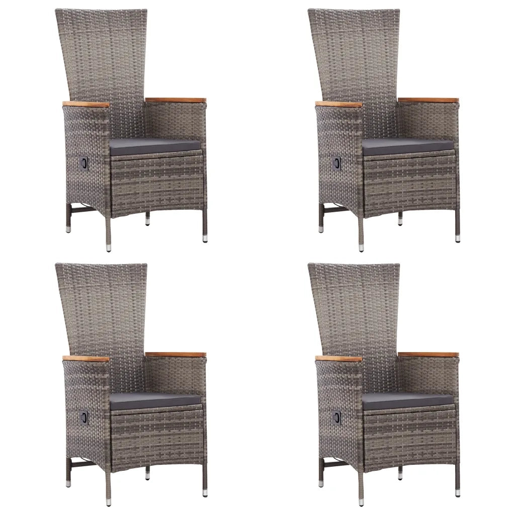 Set Mobili da Pranzo per Giardino 7 pz in Polyrattan Grigio cod mxl 45308