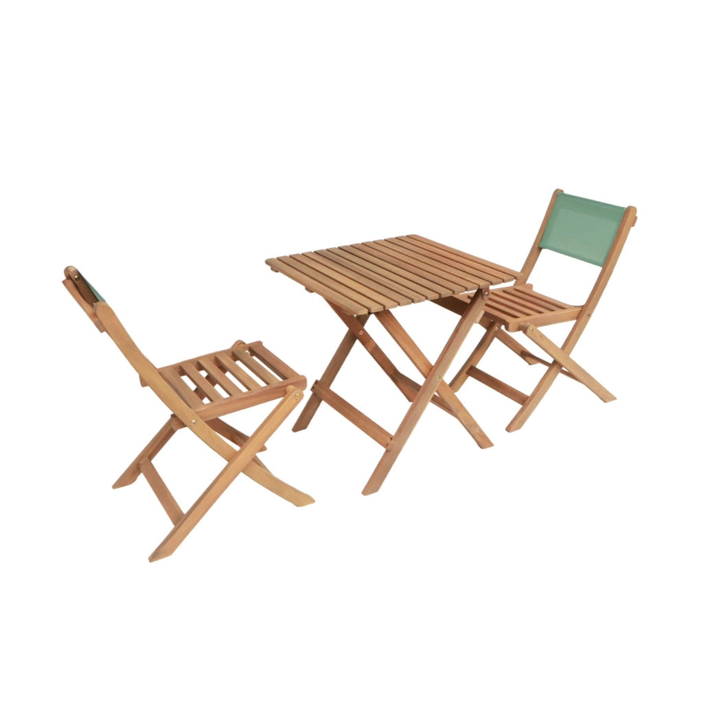 Set tavolo da giardino bistrot per bambini in legno di acacia con 2