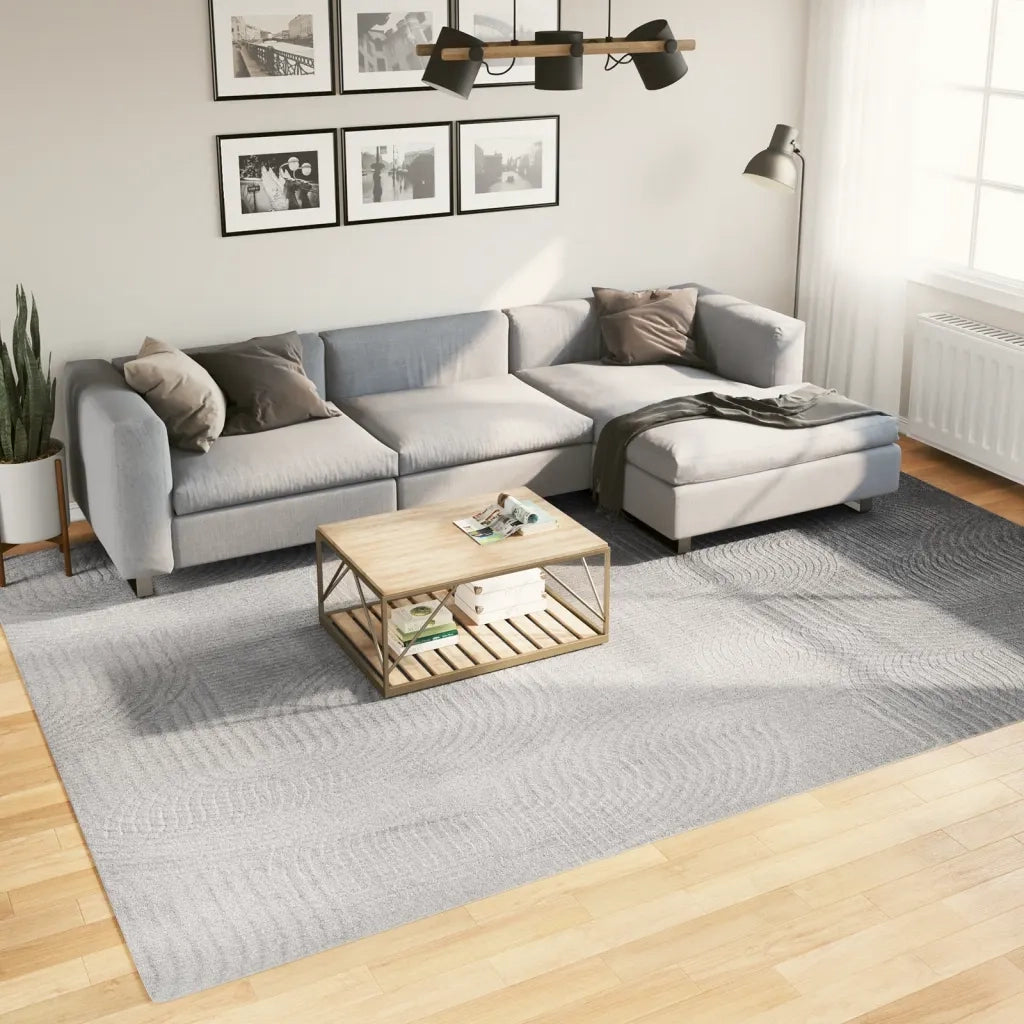 Tappeto del soggiorno | Tappeto IZA a Pelo Corto Aspetto Scandinavo Grigio 240x340 cm