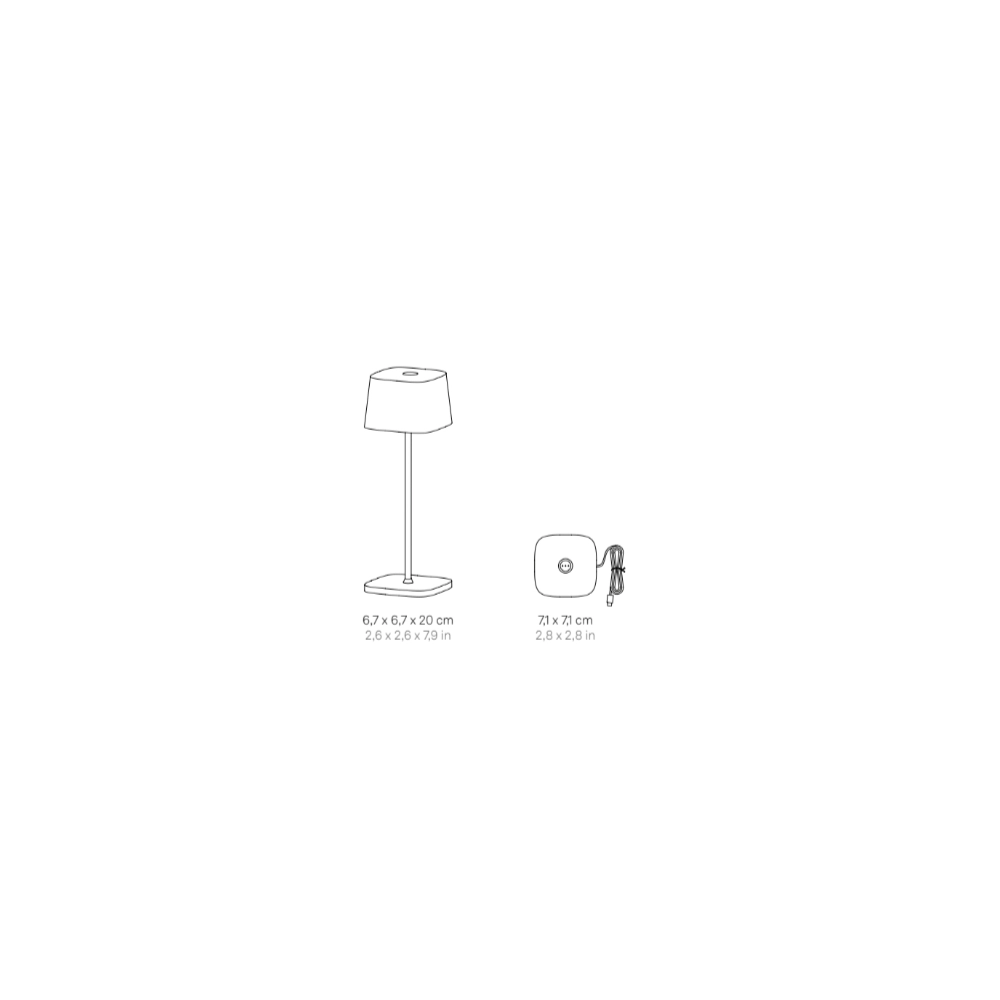 Zafferano Ofelia Pro Micro Lampada a led da tavolo Salvia ricaricabile e dimmerabile