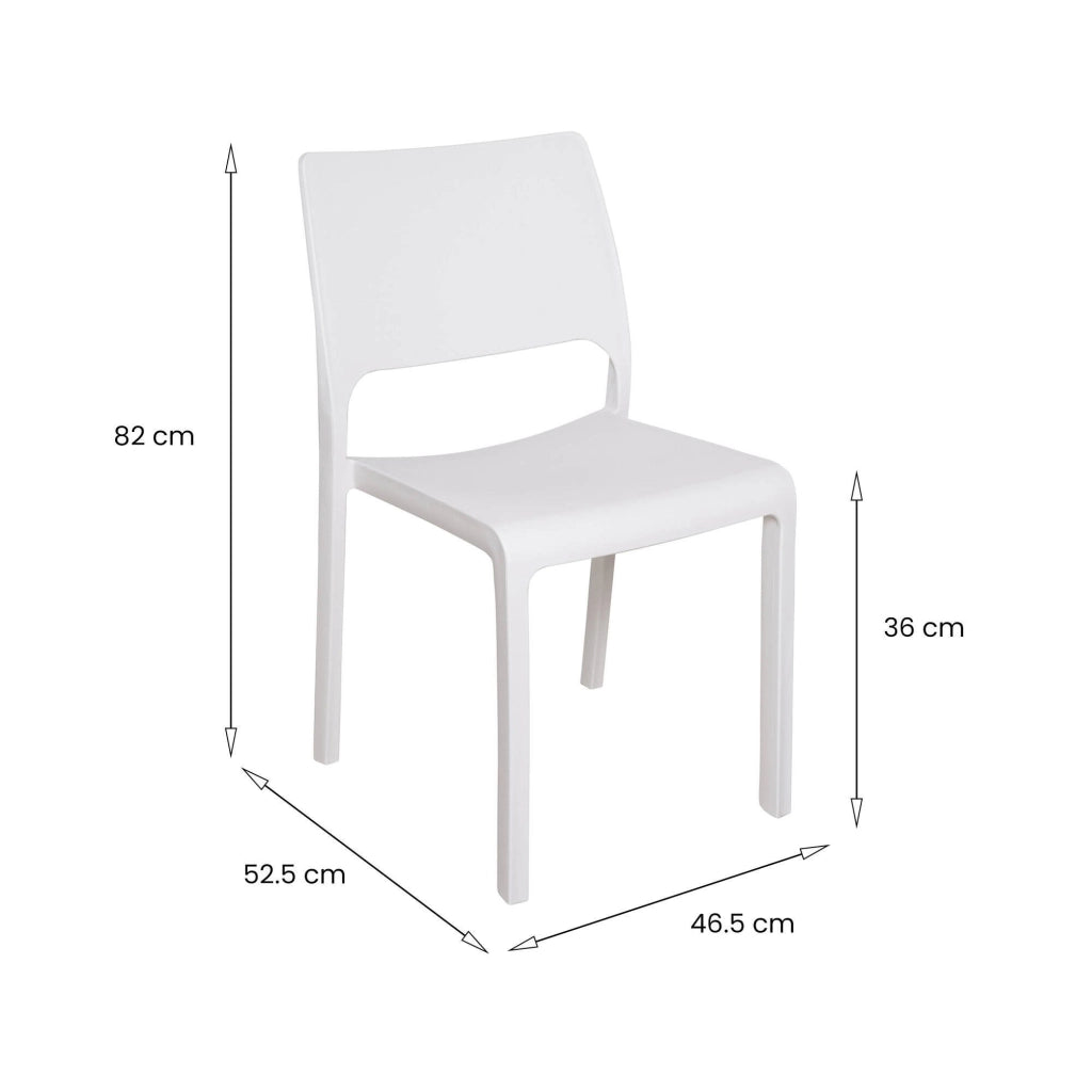 Set di 2 sedie da esterno Cereseto, Seduta da giardino, Per indoor o outdoor, Impilabile, Made in Italy, 47x53 h82 cm, Bianco