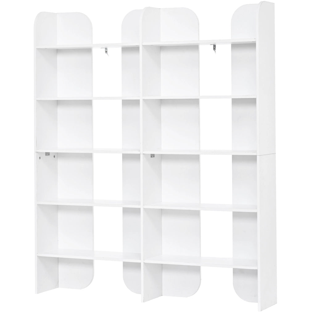 Libreria a 5 ripiani 135x25x160 cm in pannello truciolare bianco