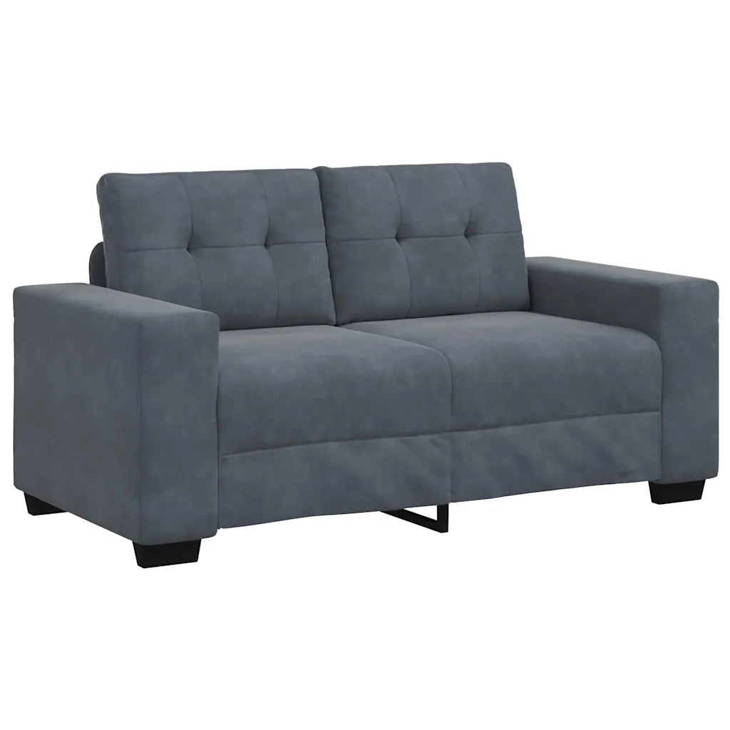 Set divano a 2 pz con Cuscini in Velluto Grigio Scuro 3324722