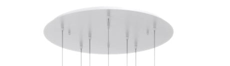 SOSP. BIANCO 8 LUCI TONDA VETRI (5 X PICCOLO + 3 X GRANDE) TUTTI RUBINO 1191BI-S8 TMIX-RU