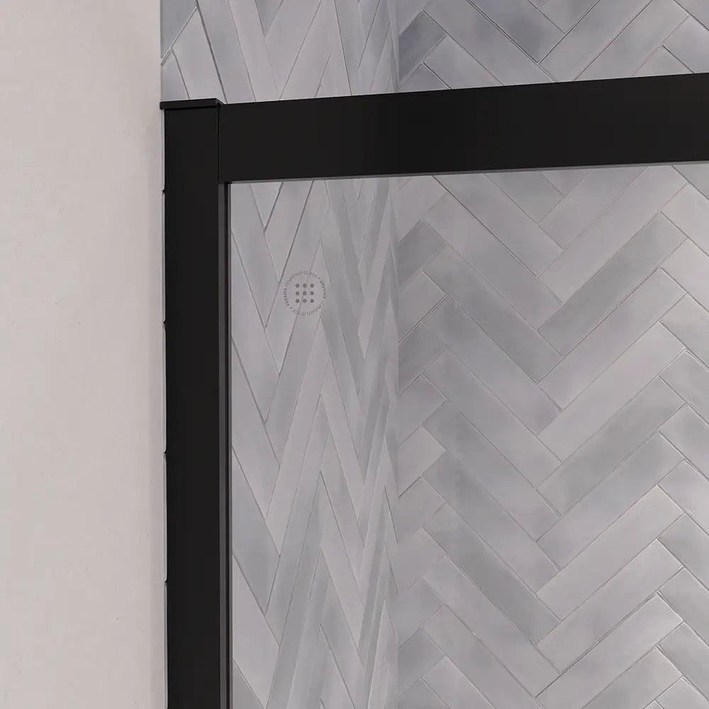 Box doccia 70x140 cm scorrevole vetro 6mm trasparente profili nero opaco | Lipari