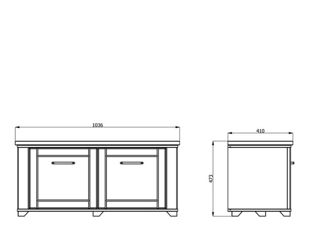 Menfi, Mobile da Ingresso un Ripiano, 103.5x41x47.5h cm Grigio