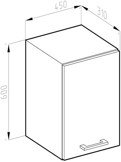 Pensile da cucina R-Line, Quercia dorata, 45 cm, per la libera combinazione all'interno di sistemi cucina modulari