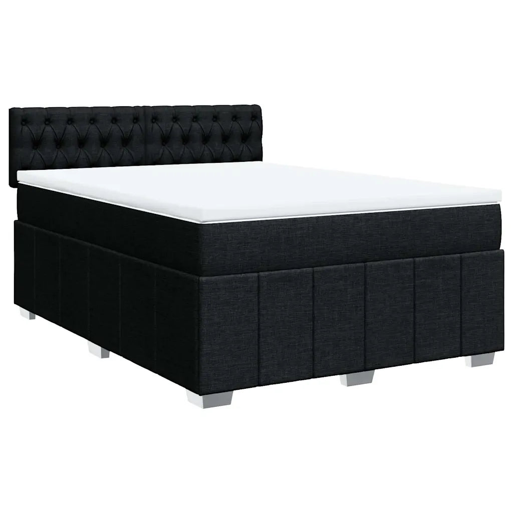 Giroletto a Molle con Materasso Nero 140x190 cm in Tessuto 3289372