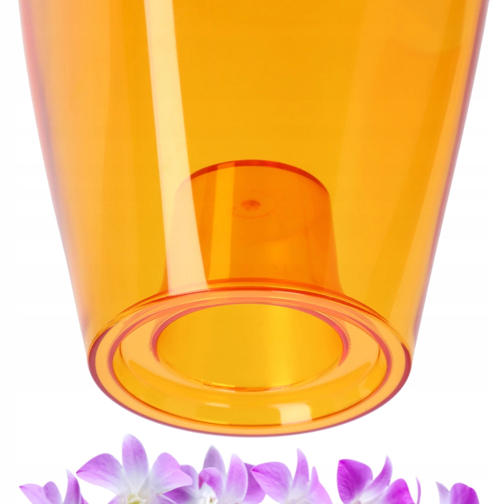Vaso per orchidee KADAX in plastica arancione, 9 cm
