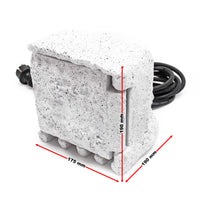 Presa multipla con timer, effetto pietra, Multipresa per esterno con 2 prese, protezione IP44