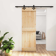 Porta scorrevole Naturale e Nero 70 x 210 cm 3445061
