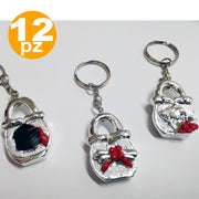 Trade Shop - Bomboniere Lucchetto Argento X Laurea Metallo Portafortuna Confetti Portachiavi -