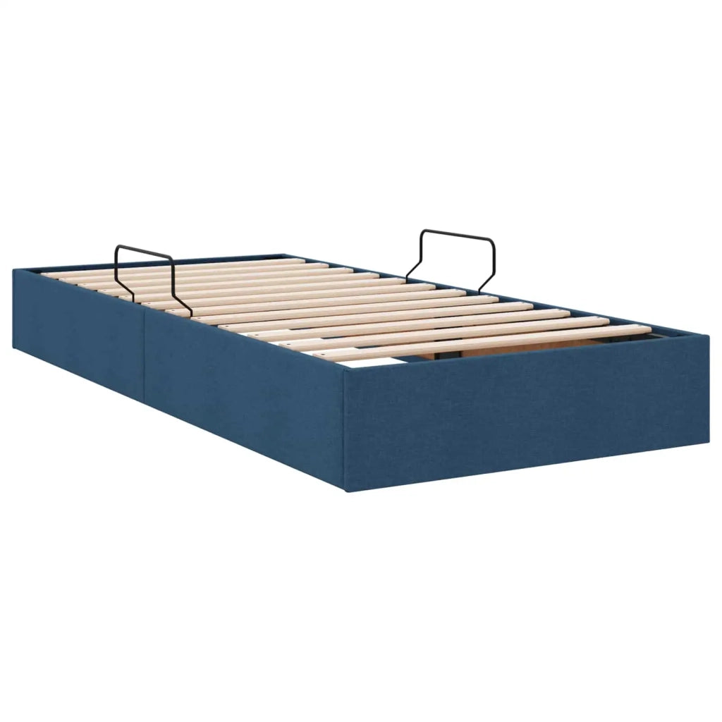 Letto ottomano con archiviazione Blu 90 x 190 cm Tessuto 3442795