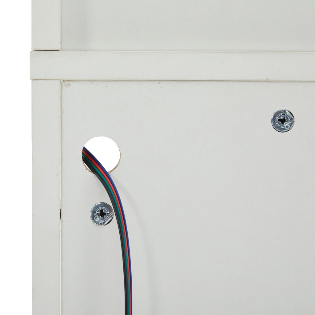 Vetrina alta con 2 ante; 1 ripiano in vetro e LED - per soggiorno - bianco