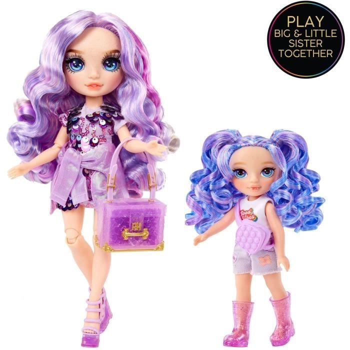 Rainbow High Littles - bambola da 15 cm + animaletto - viola - dai 4 anni in su