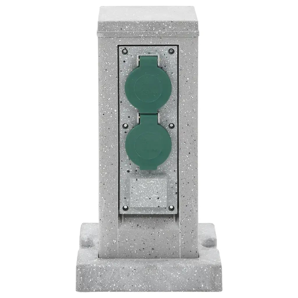 Presa Esterno Picchetto 4Vie Grigio Effetto Pietra 16x16x29,5cm 4010104