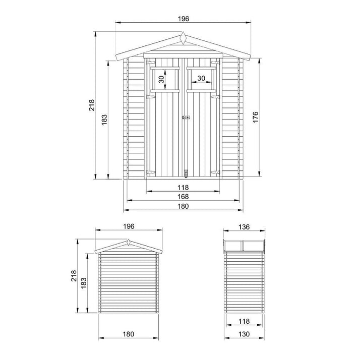 TIMBELA M367+M367G Casetta da Giardino in Legno - 1.98 m2