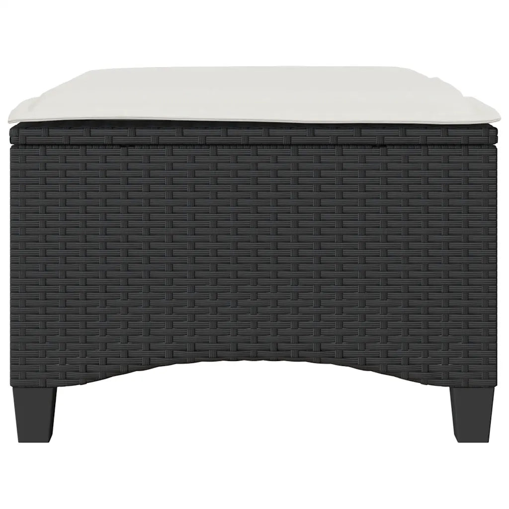 Sgabelli Giardino con Cuscini 2 pz Nero 55x55x36 cm Polyrattan 4108246