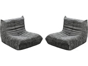Set di 2 poltrone componibili in tessuto testurizzato "Velasca" - Grigio