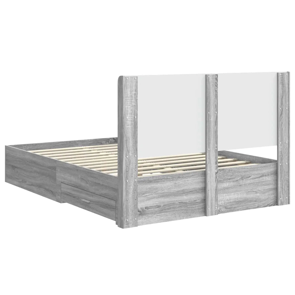 Struttura del letto con stoccaggio e testata Sonoma grigio 3414130