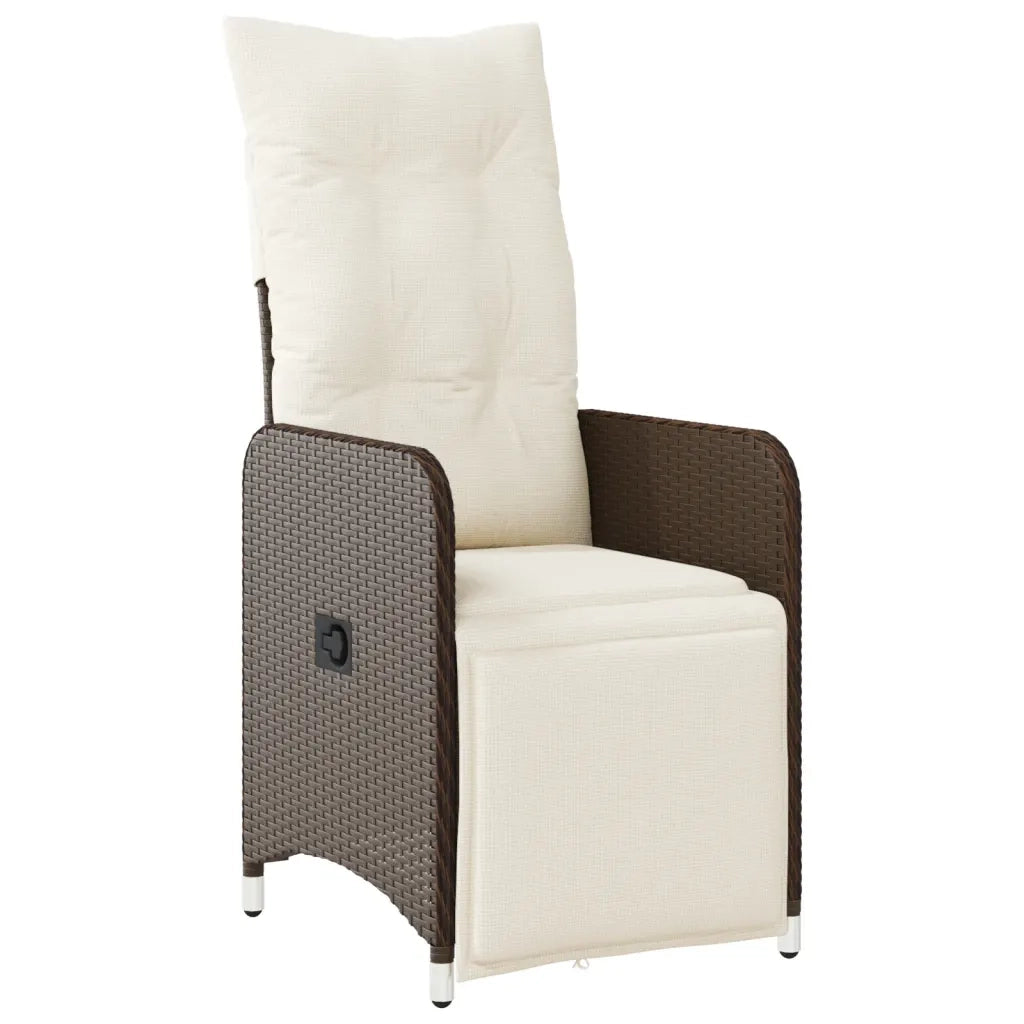 Sedie da Giardino Reclinabili 2 pz con Tavolo Polyrattan 365706