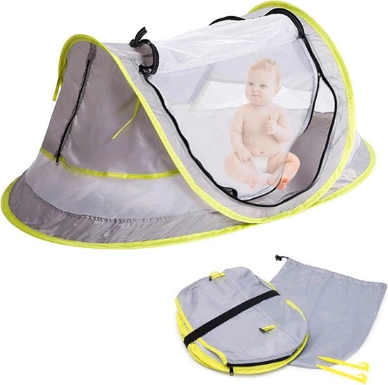 Tenda da Sdraio Portatile Ultraleggera Tenda da Sole a Piegamento - Protezione UV50+ - Rete Anti Mosche - Tenda per la Famiglia Campeggio Barbecue Festa Escursione