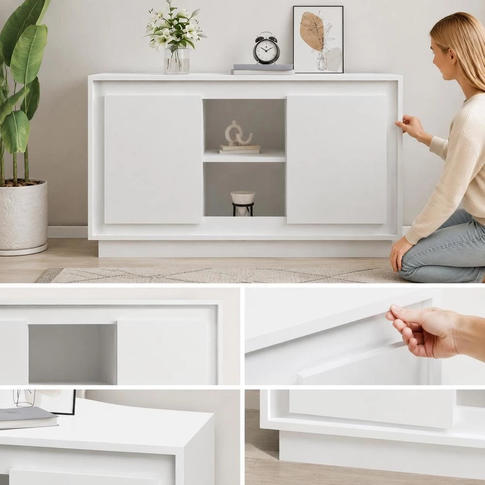 Sideboard White 102x35x60 Cm Wood-based Material