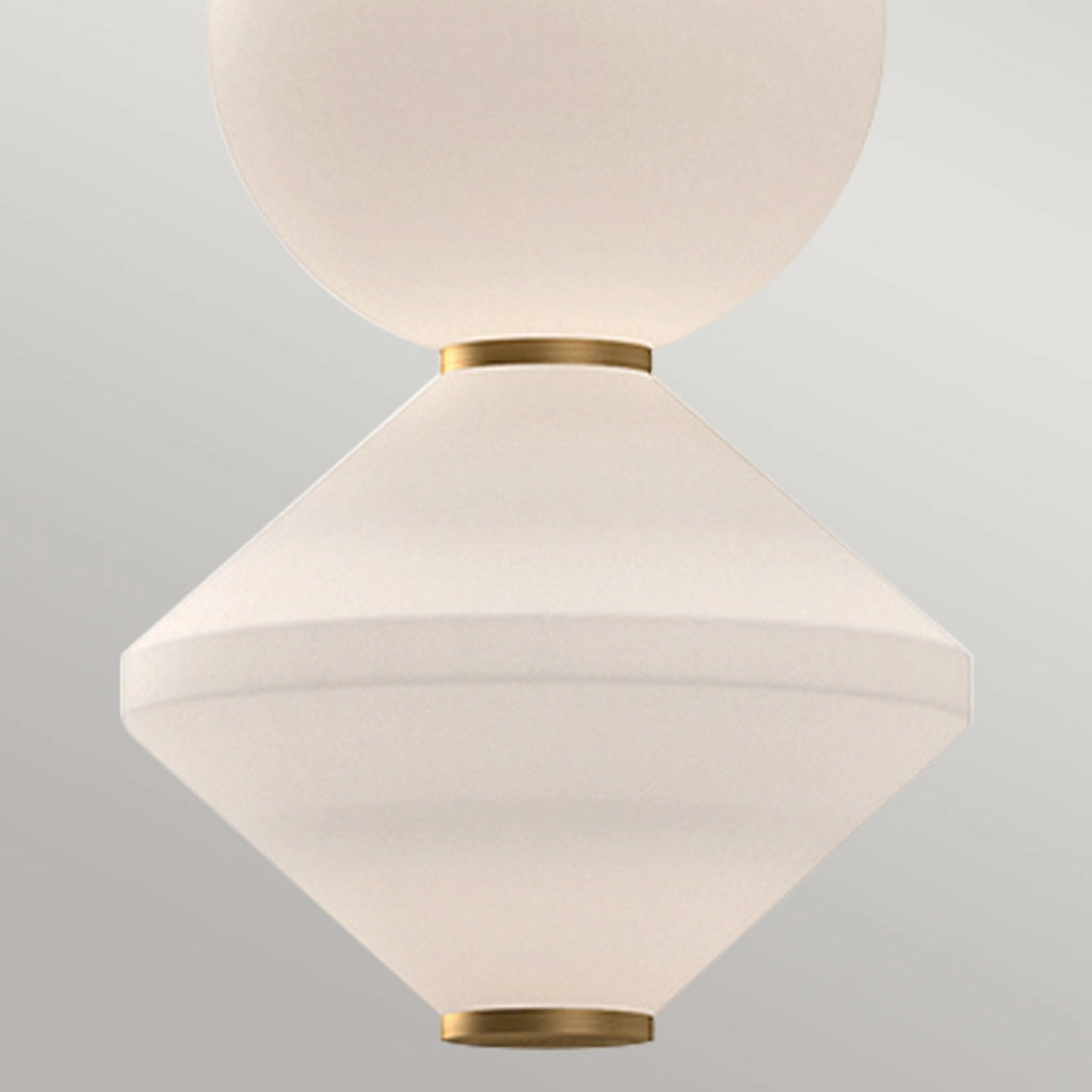Lampada a sospensione Bijou LED 20W vetro opale oro