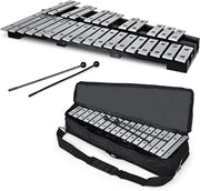 Xilofono 30 note, carillon con tasti in metallo e 2 bacchette, strumento a percussione a mano, con custodia per il trasporto, strumento musicale per bambini e adulti
