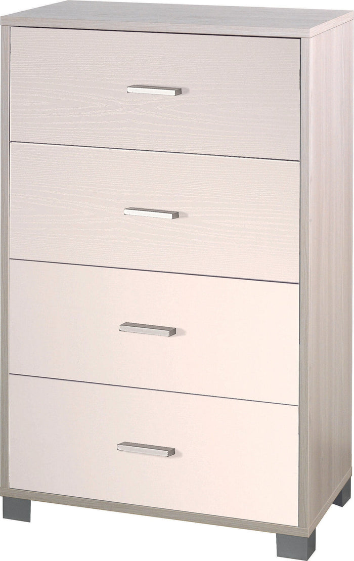 Mobile 4 Cassetti 70x112x41 cm Olmo Chiaro/Bianco Fiammato