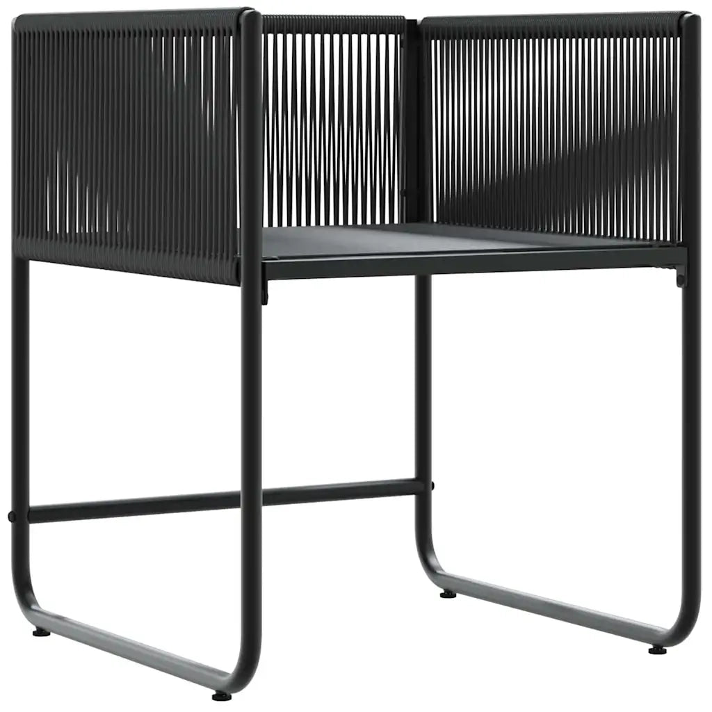 Sedia con cuscino 4 pz | Sedie da Esterno Nero e antracite Rattan in PE