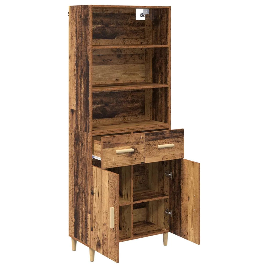 Credenza | Madia | Buffet da pranzo | Armadio da pranzo Legno vecchio 69,5 x 32,5 x 180 cm Legno multistrato