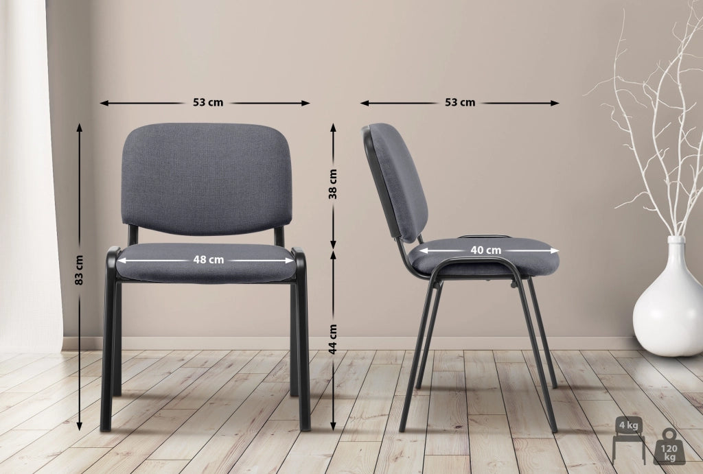 Sedia Ken in stoffa grigio