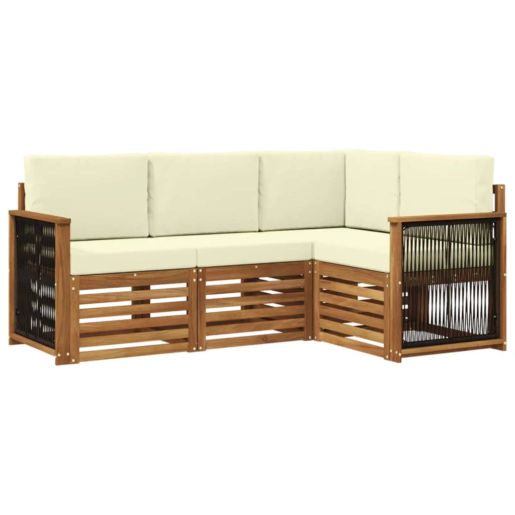 Set divani con cuscino 4 pcs Legno di Acacia Massello 3384291
