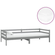 Divano letto | Sof¨¤ letto | Letto singolo con Materasso 90x200 cm Grigio in Legno di Pino