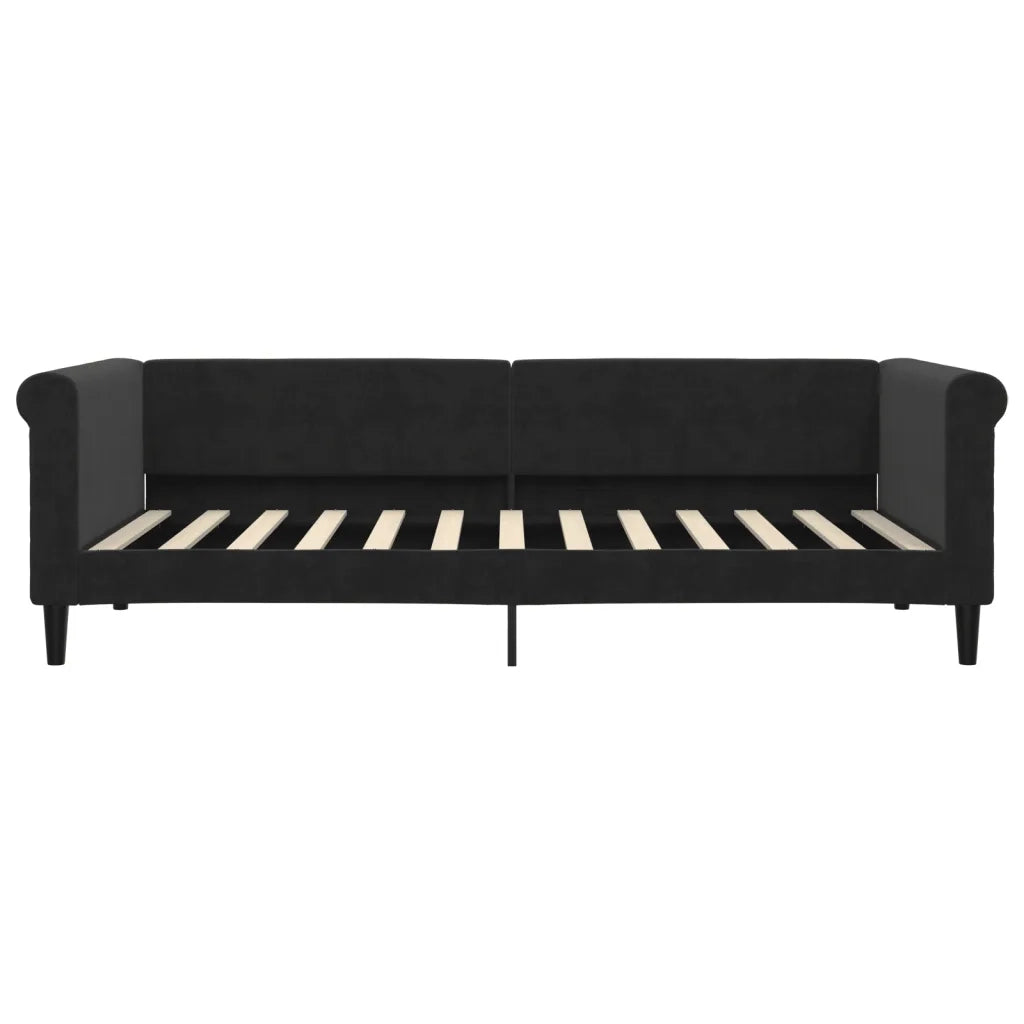 Letto da Giorno Nero 90x200 cm in Velluto