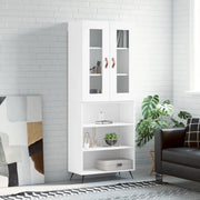 Credenza-Buffet-Armadio da cucina Bianca 69,5x34x180 cm in Legno Multistrato 137222