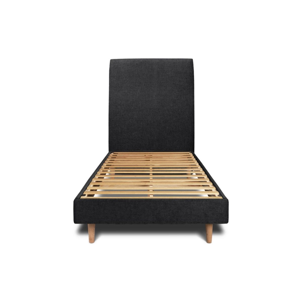 Letto 90x200 cm con testata imbottita - Tessuto Tela opaca