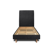 Letto 90x200 cm con testata imbottita - Tessuto Tela opaca