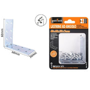 Trade Shop - Set 4 Pz Lastrine Lastrina Ad Angolo Angolare 60x60x30x2mm Con Viti Mobili 57122 -
