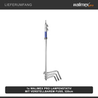 C-Stand per fotografia, Stativo per luci fotografiche flash da studio, 750x750x1400 mm, mac 11 kg , con piede regolabile e spigot 5/8" Spigot, Treppiedi fotografico