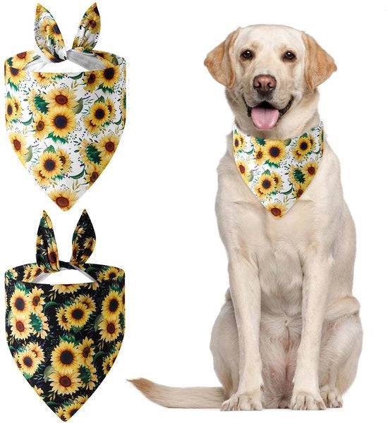 Bandaia per cani 2 pezzi - Adattamento flessibile - Sciarpa per cani - Asciugamano per cani - Tessuto in poliestere morbido - Disegni unici - Sciarpa per cani