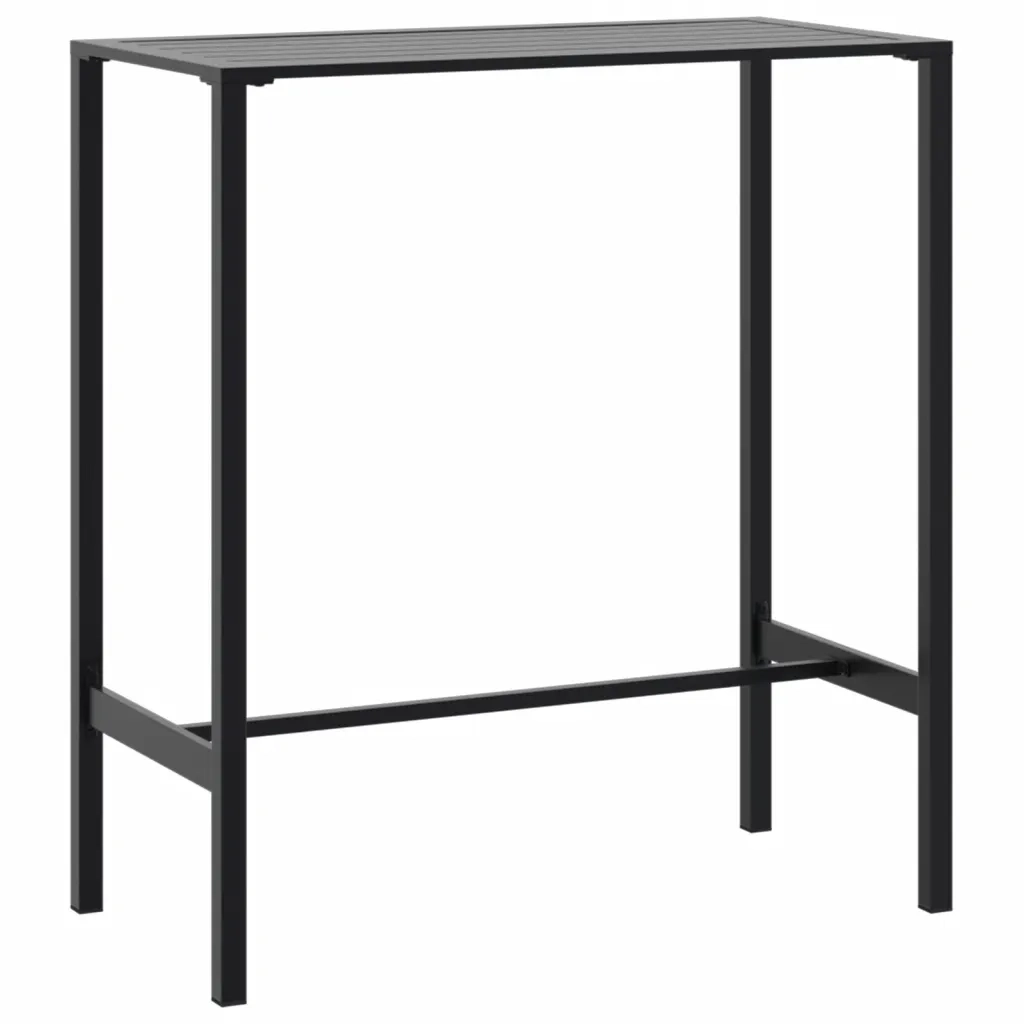 Set Bar da Giardino 5pz Nero in Acciaio Verniciato a Polvere