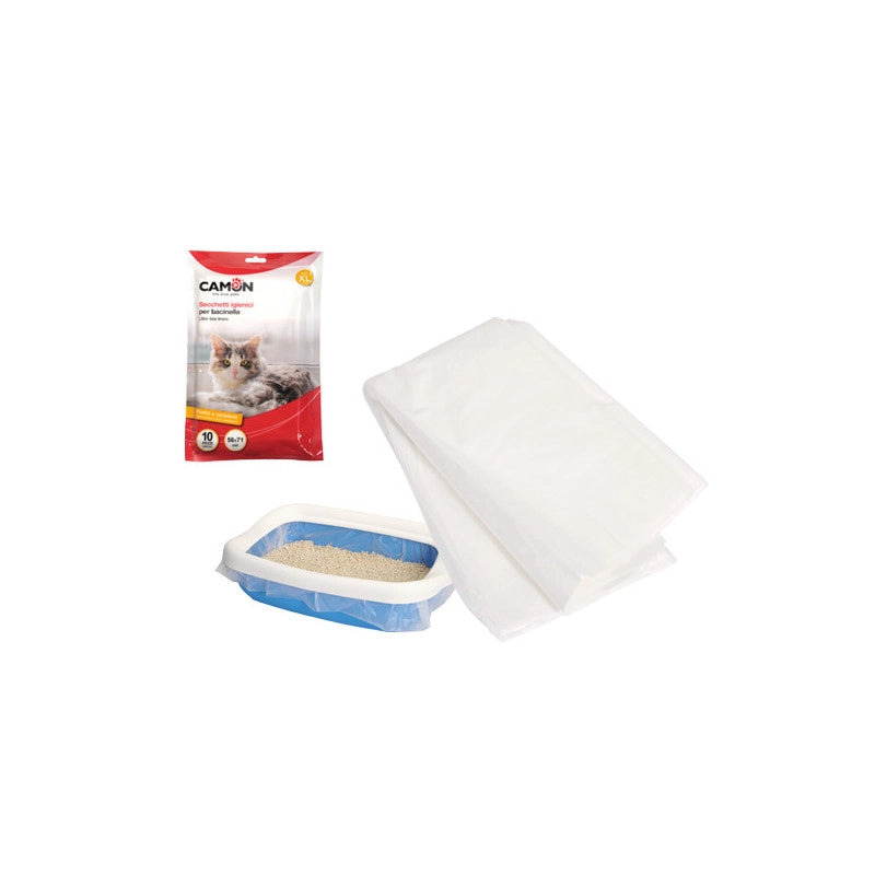 Sacchetti igienici Camon per lettiera gatti M 10 pezzi – Pratici e resistenti, 37x48 cm