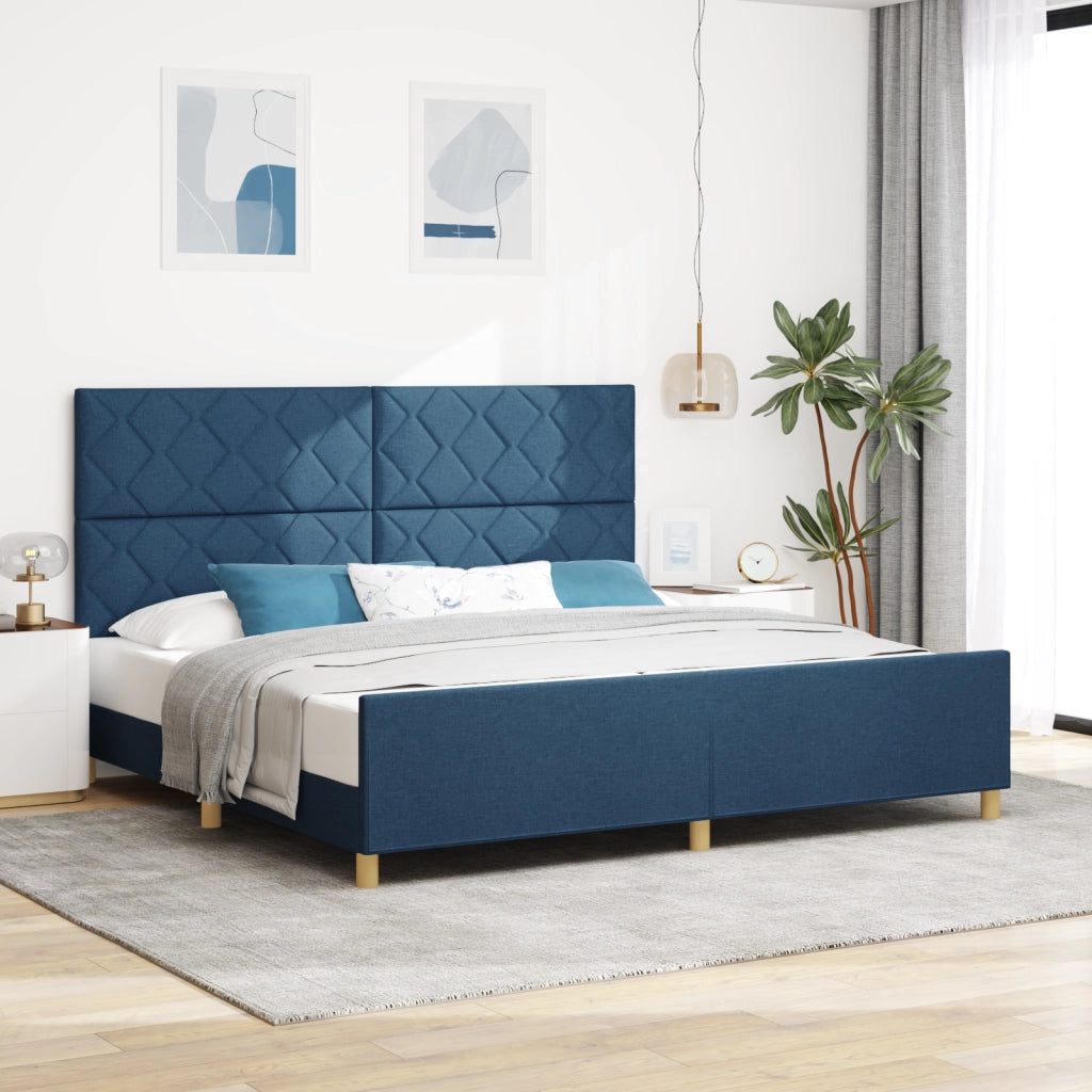 Letto Blu 200x200 cm in Tessuto