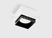 SYME lampada da Soffitto 1 Luce attacco GX53 Quadrata Nero in gesso e alluminio l.11cm