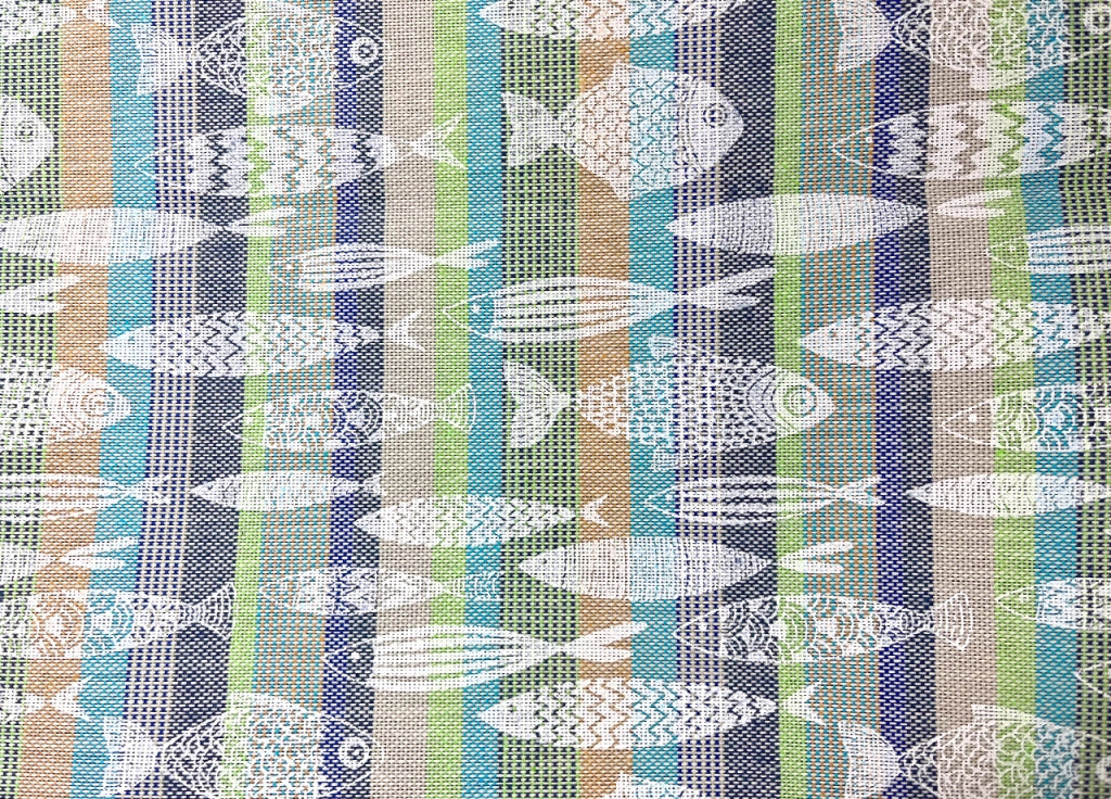 Telo Arredo Granfoulard Copritutto 100% Cotone Copriletto Multiuso Pescetti OB - 2 Piazze - Verde