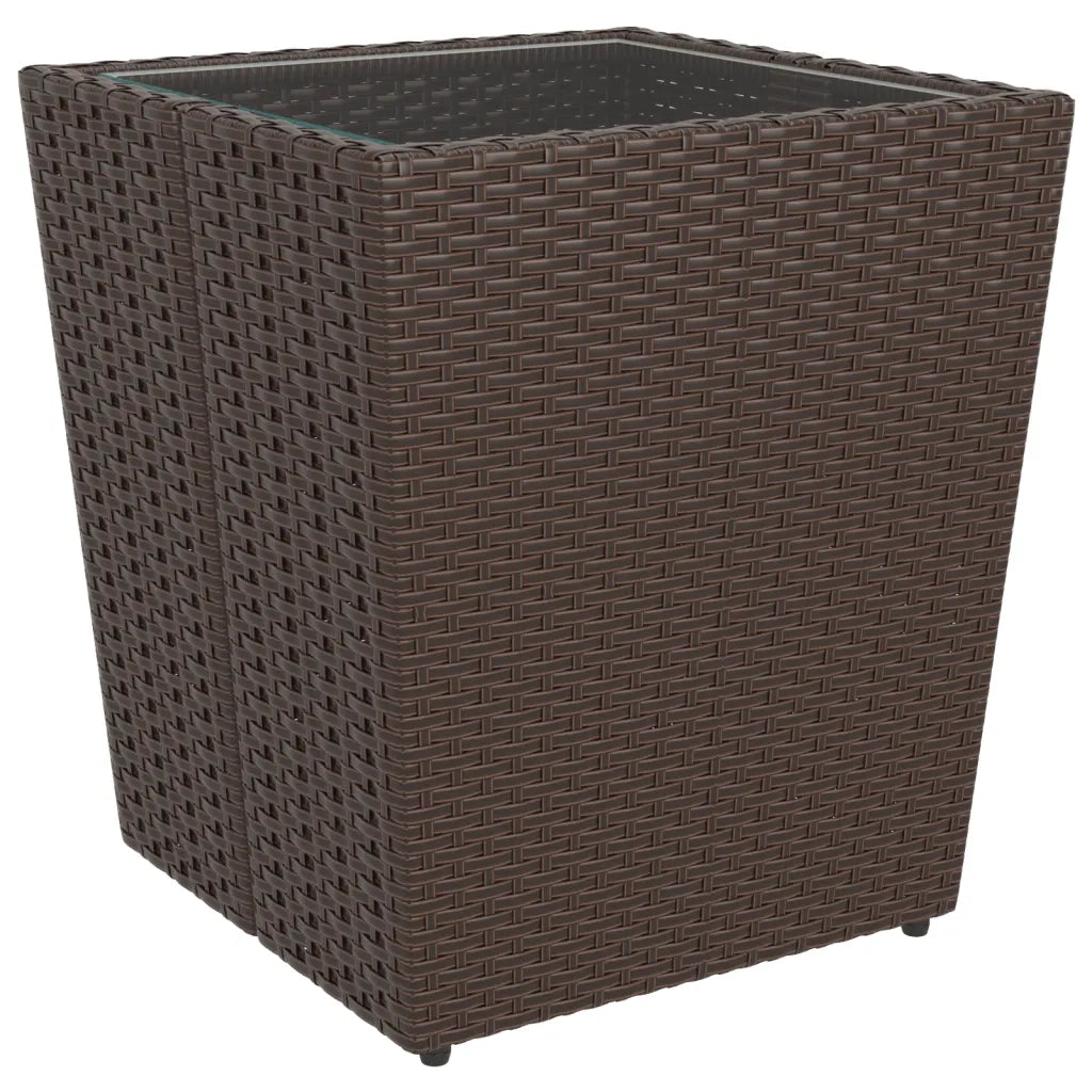 Set Bistrot Giardino 5 pz Polyrattan e Vetro Temperato Marrone 3058371