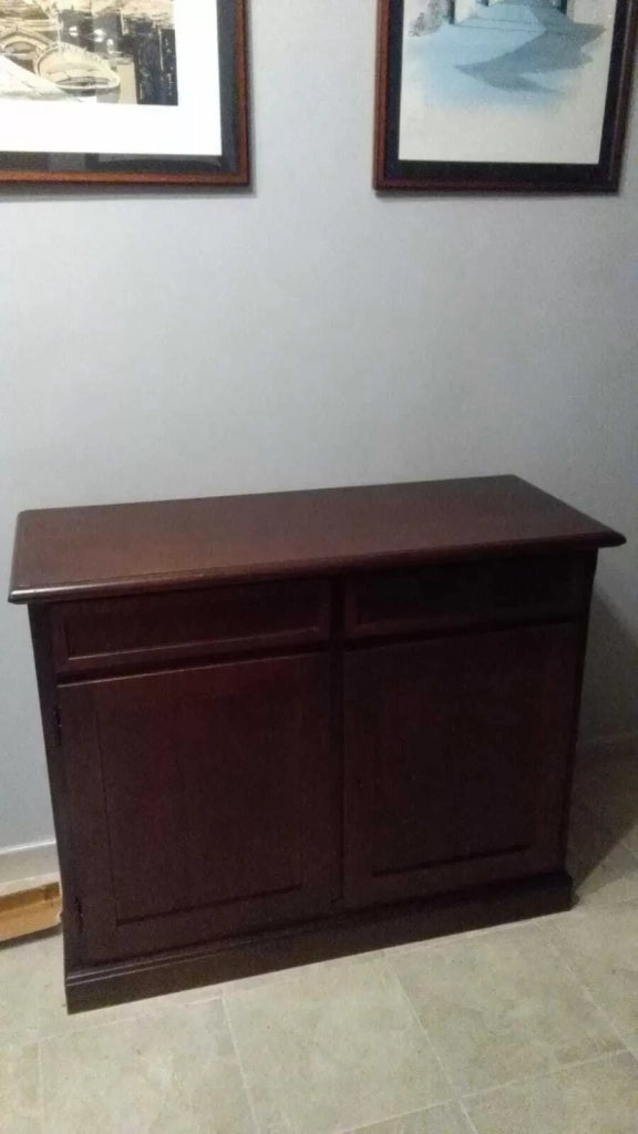 Madia credenza arte povera in legno 2 ante tinta noce 105x42x85 (384) - Mobili 2G