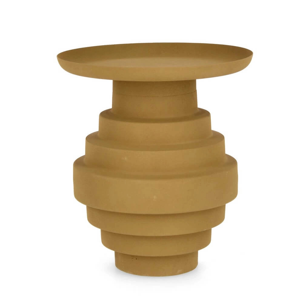 Tavolino in Acciaio con Base Scalonata Effetto Opaco Beige - SYMP